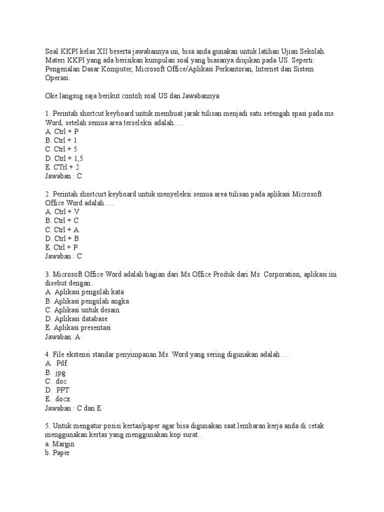Contoh Soal Ms Power Point Beserta Jawabannya Contoh