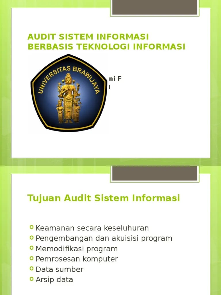 Ppt Audit Sistem Informasi Berbasis Teknologi Informasi