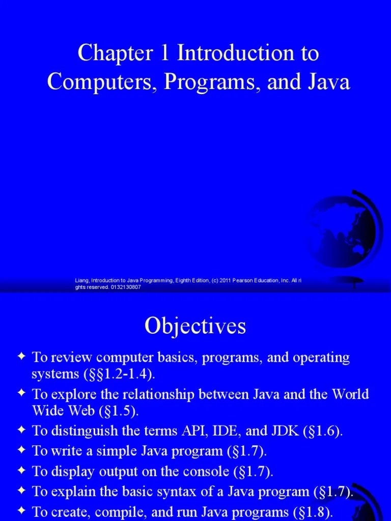 Introduction to Computers, Programs, and Java Exploring the