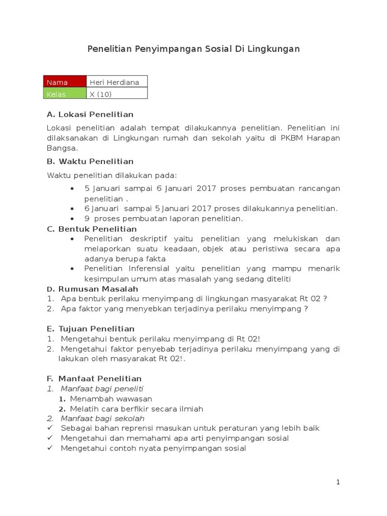 Contoh Penelitian Sosial Di Lingkungan Masyarakat Contoh Resource