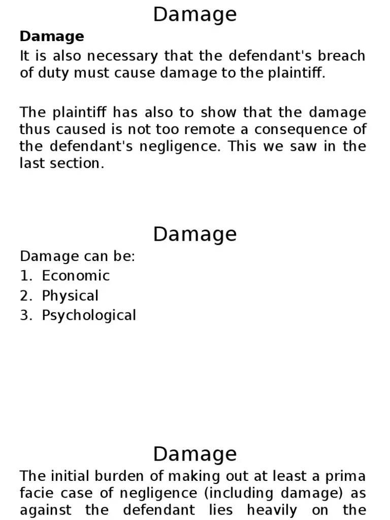 4 Negligence Contributory Negligence