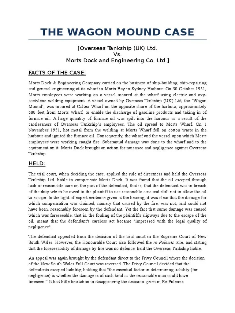 Wagon Mound Case PDF