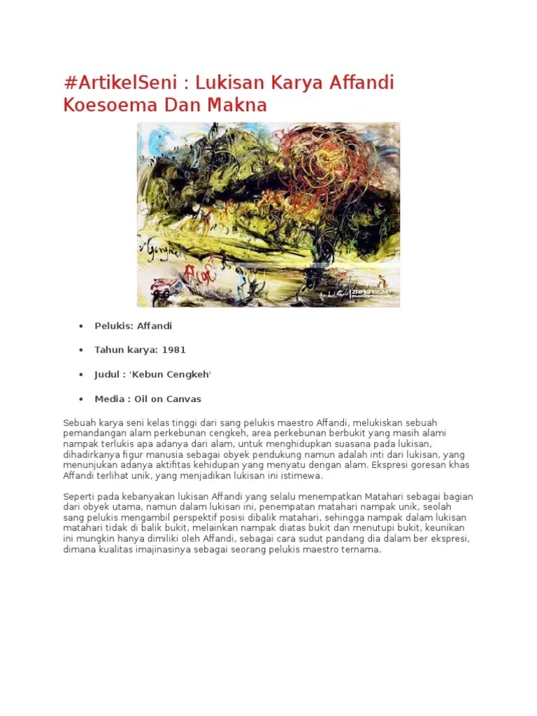 13+ Gambar Lukisan Affandi Kebun Cengkeh - Gambar Kitan