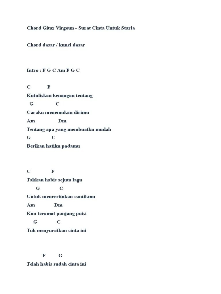 Chord Surat Cinta Untuk Starla Virgoun englshsimi