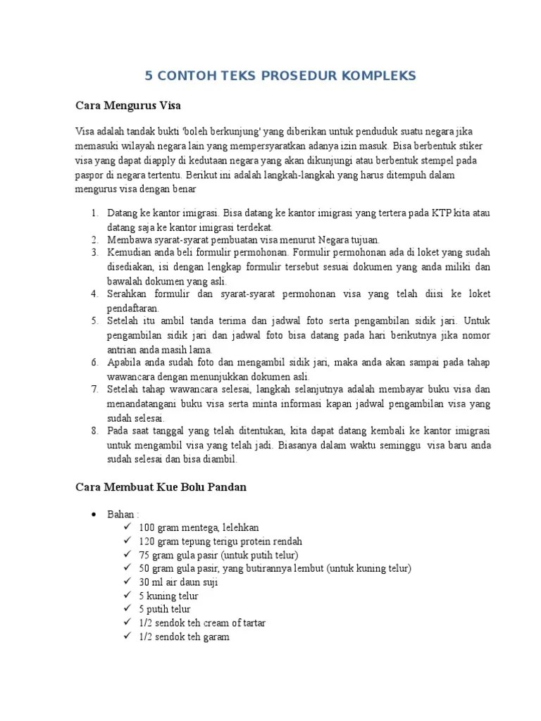 Contoh Informasi Dalam Teks Prosedur Terbaru