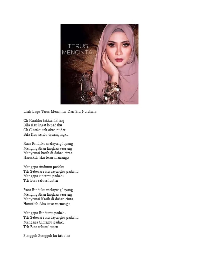 lirik lagu terus mencintai siti nordiana