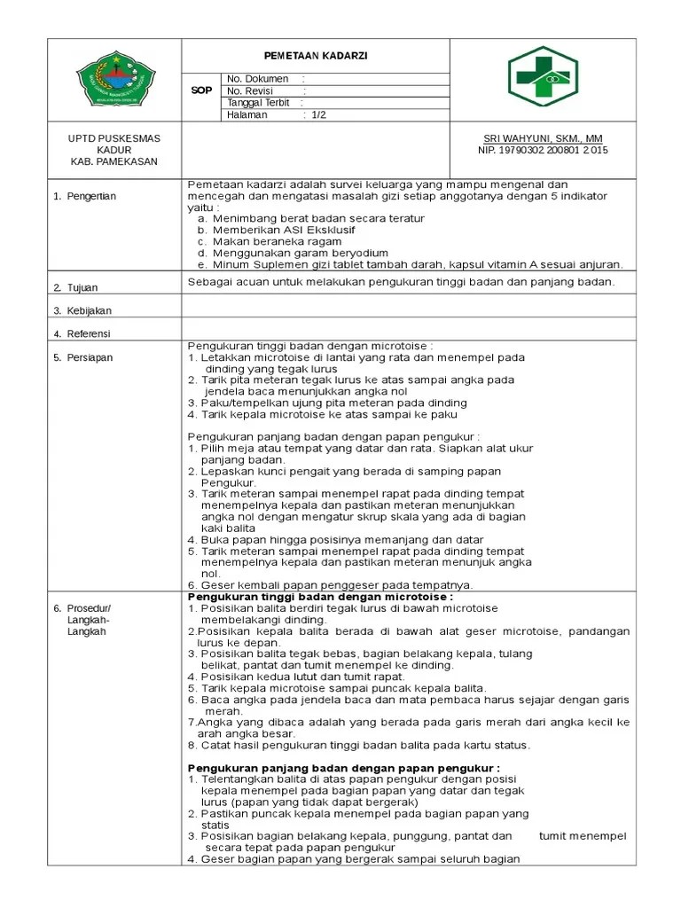 2. Sop Pengukuran Tinggi Badan Dan Panjang Badan Copy