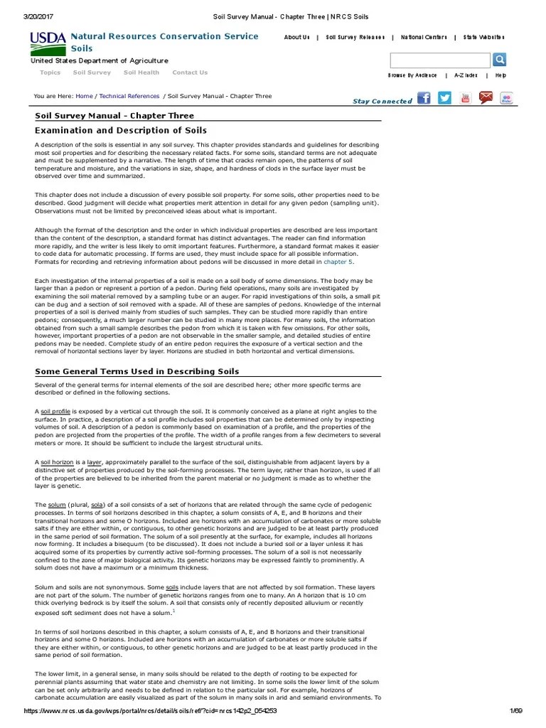 Usda Soil Survey Manual Soil Survey Manual Chapter Three _ NRCS Soils Rock (Geology