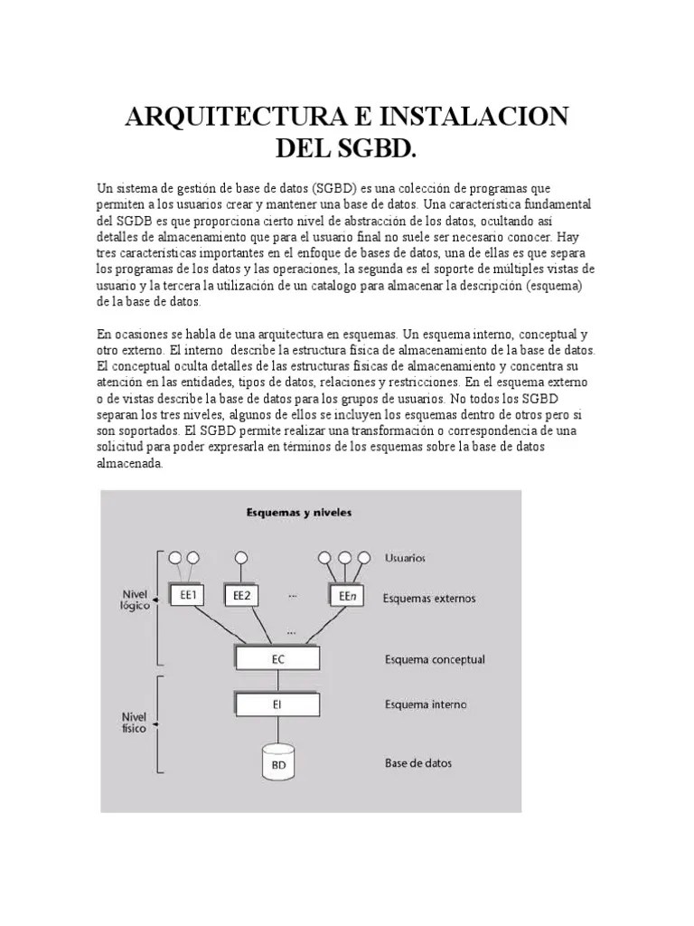 Arquitectura e Instalacion Del Sgbd