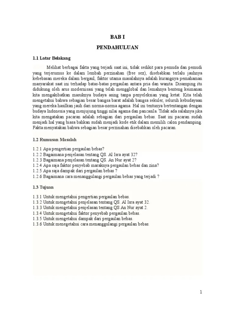 Makalah Tentang Pergaulan Bebas Dan Zina