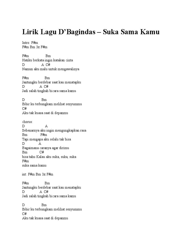 Lirik Dan Chord Maafkan Aku Jadi Suka Sama Kamu