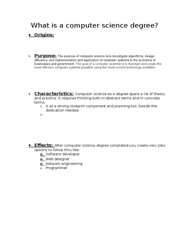 What Is A Computer Science Degree PDF