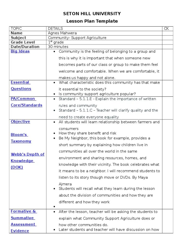 lesson plan template 2 4 social studies lesson two Lesson Plan Homework