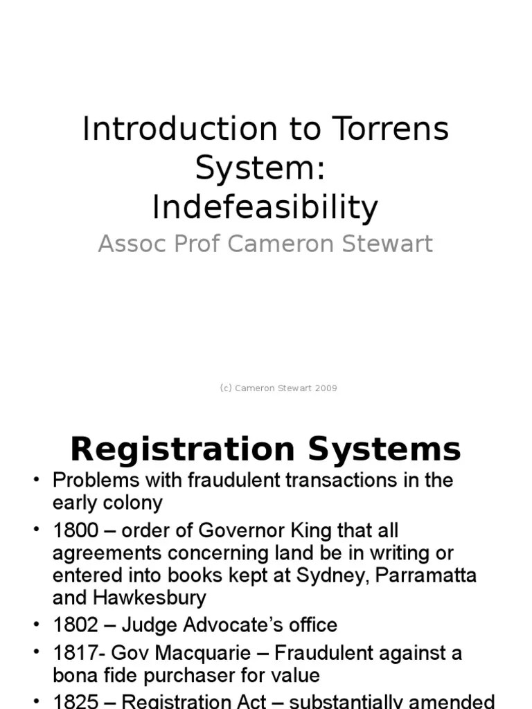 Introduction To Torrens System PDF
