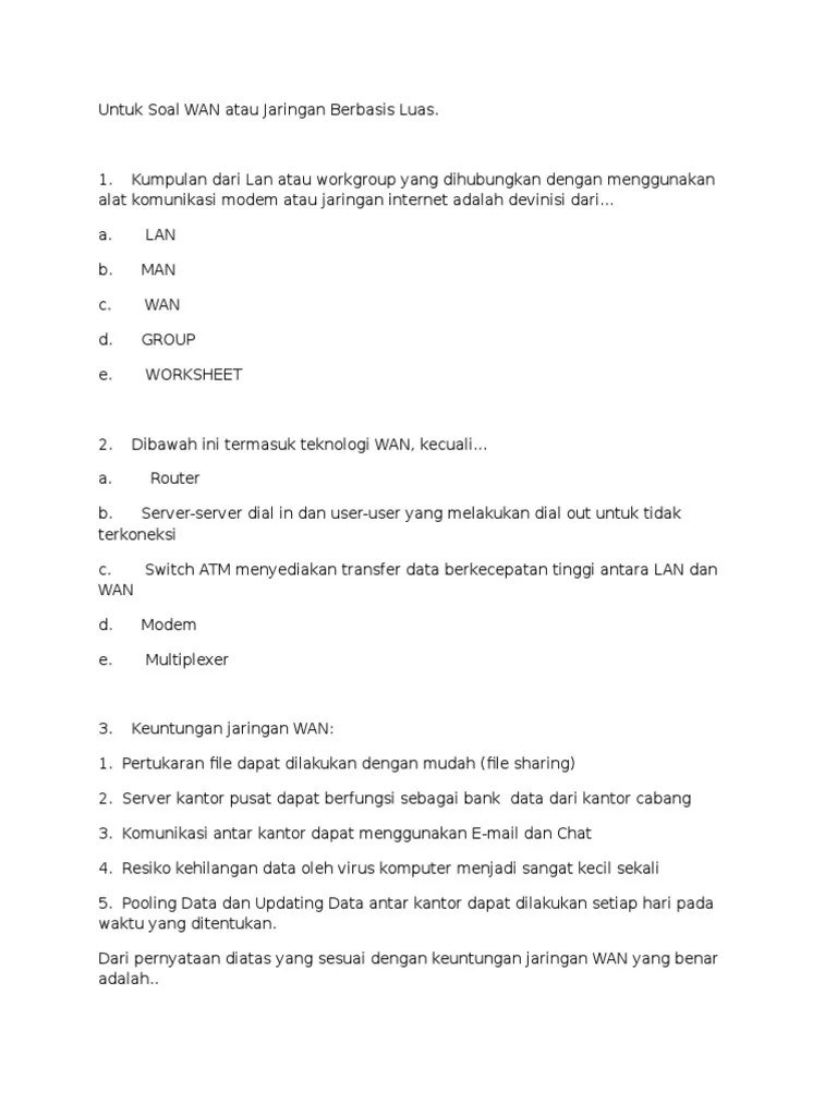 Untuk Soal WAN | PDF