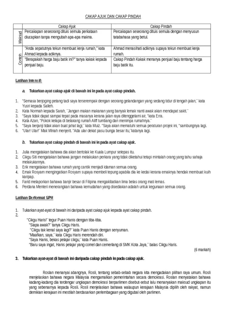 Cakap Ajuk Dan Cakap Pindah