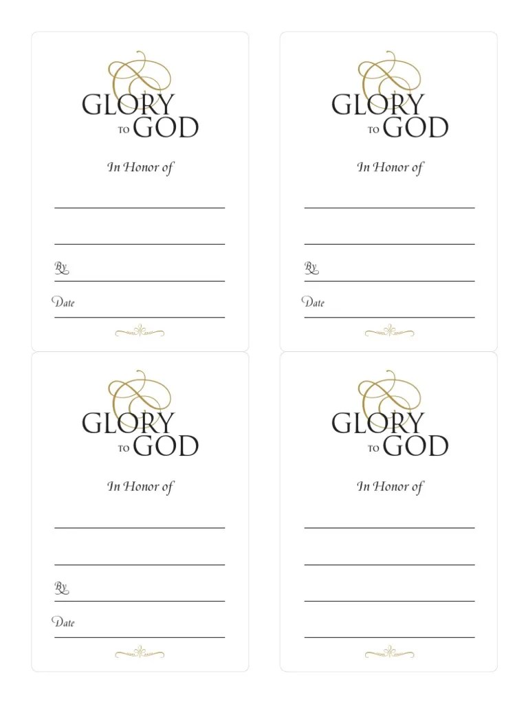 Hymnal Bookplates in Honor of Avery 5168 PDF