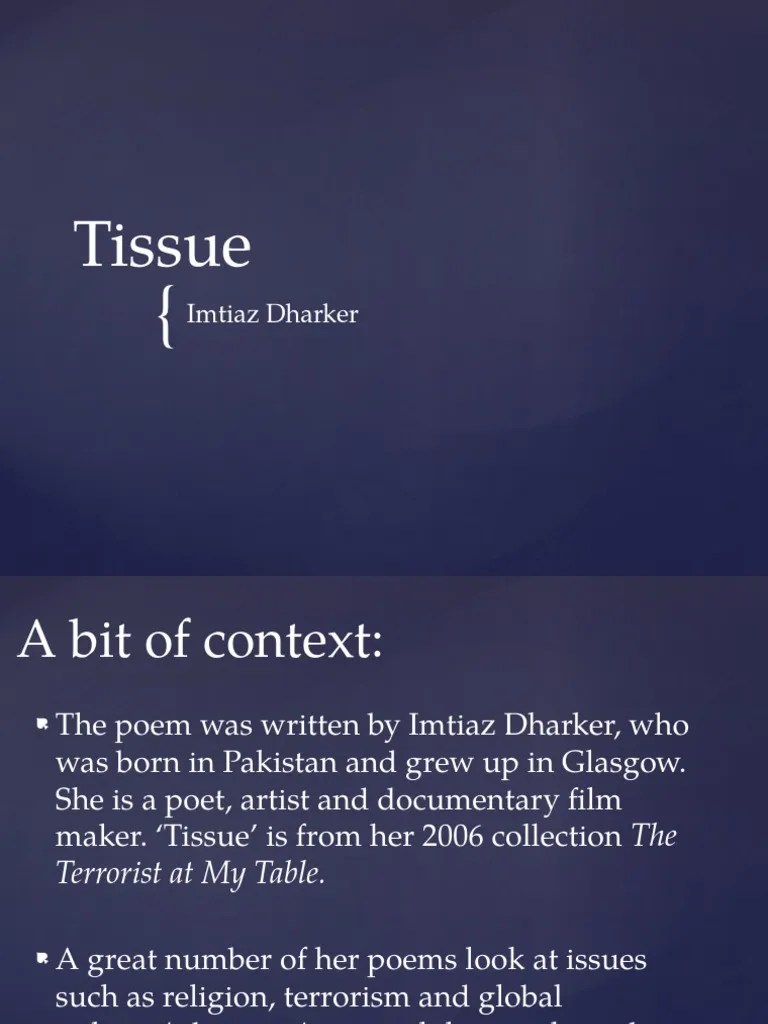 Tissue PDF Poetry Verb