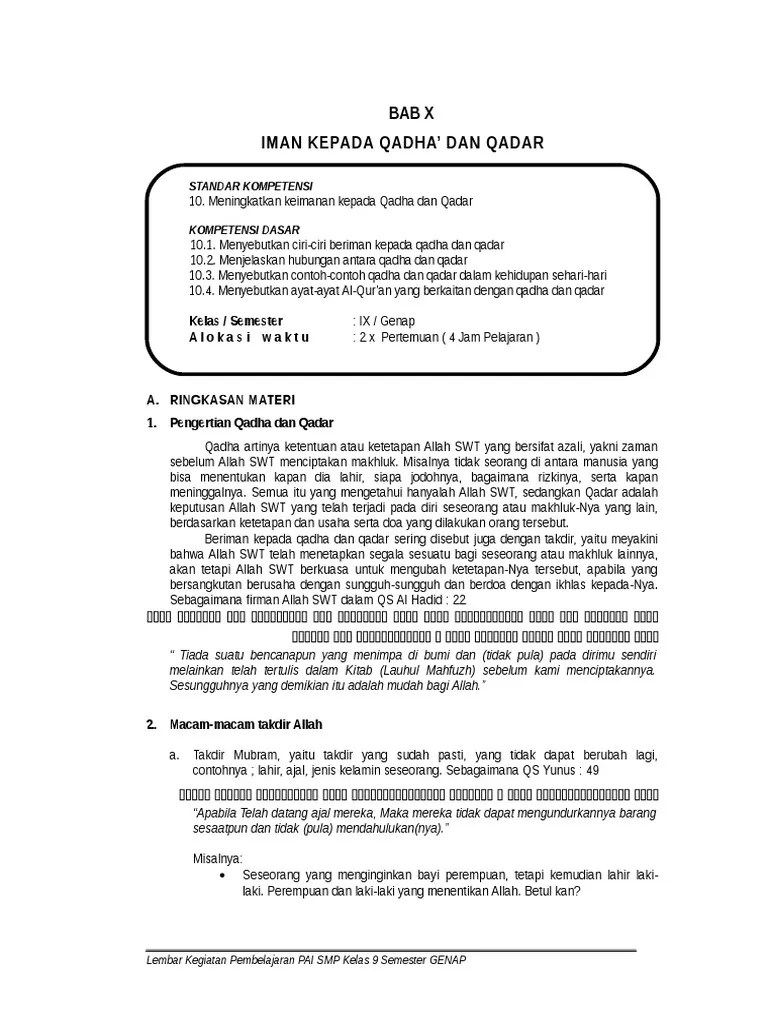 Contoh Takdir Muallaq Dalam Kehidupan Sehari Hari Dapatkan Contoh