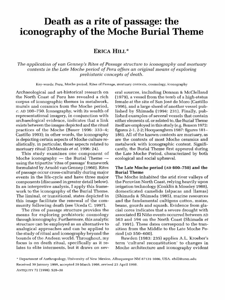 Death as a Rite of Passage the Iconograp Rituals Burial