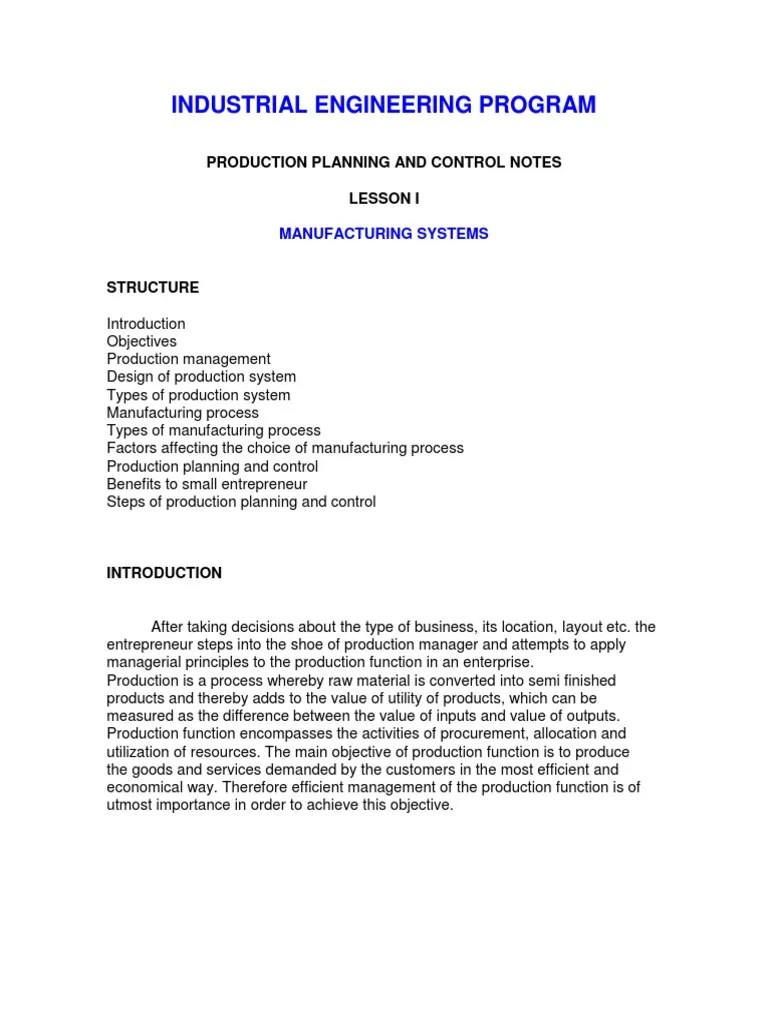 Production Planning Definition, Objectives, Need, Types,.