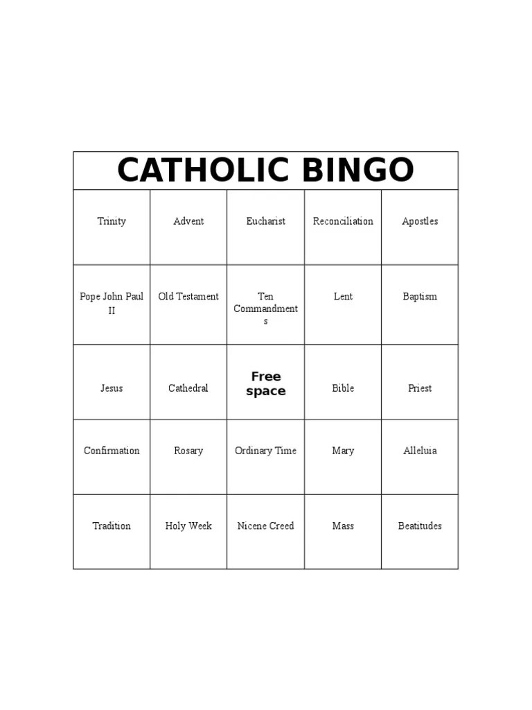 Catholic Bingo Mass (Liturgy) Catholic Church