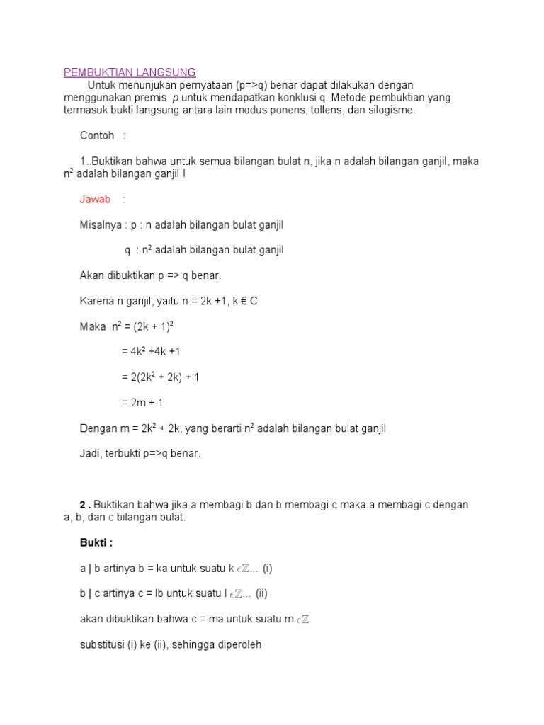 Pembuktian Langsung | PDF