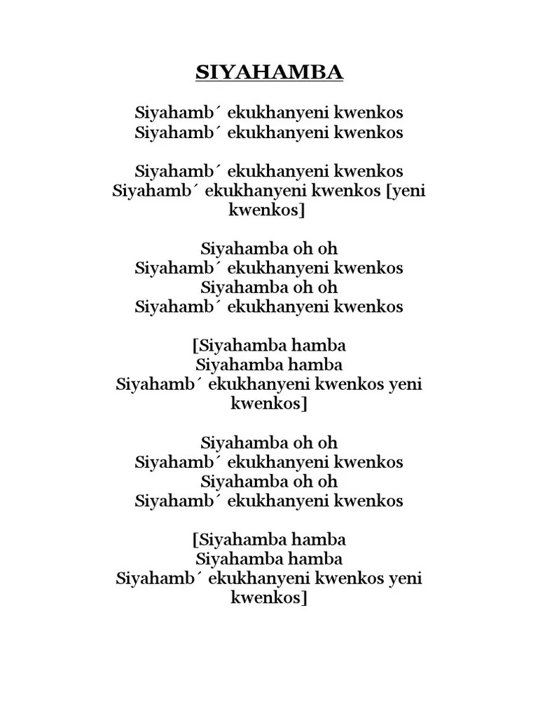 Letra Siyahamba PDF