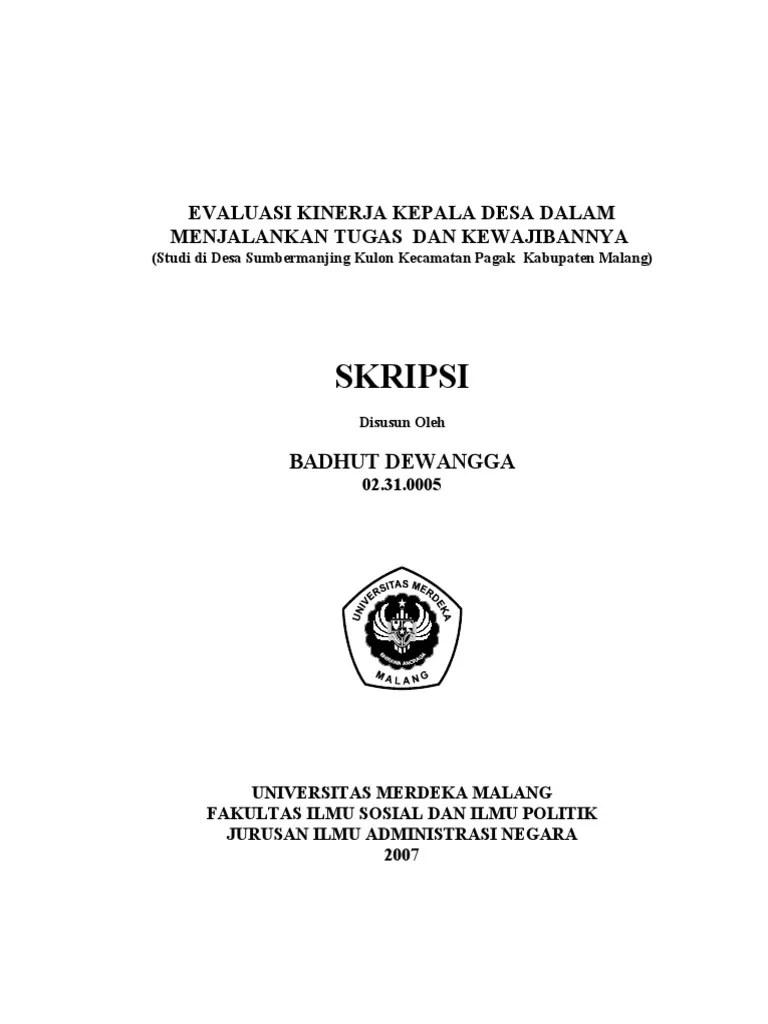 Contoh Judul Skripsi Hukum Tata Negara Tentang Desa Kumpulan Berbagai