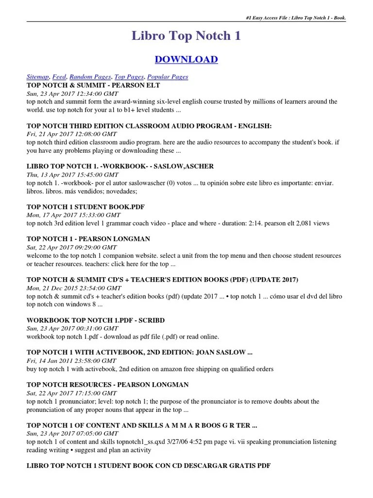 Libro Top Notch 1 PDF Computing Software