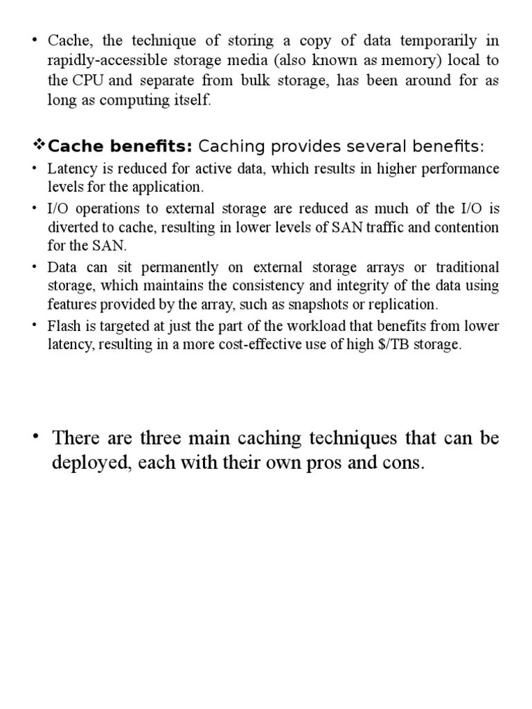 Cache Benefits Caching Provides Several Benefits PDF Cache