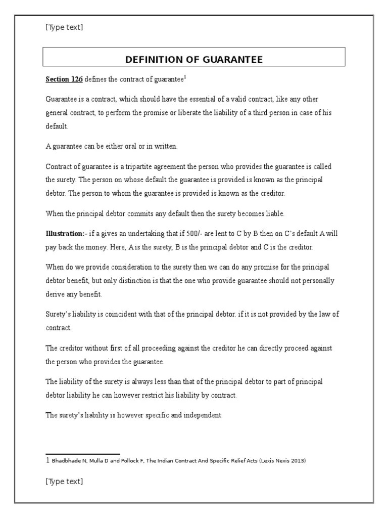 Definition of Guarantee PDF Guarantee Social Institutions