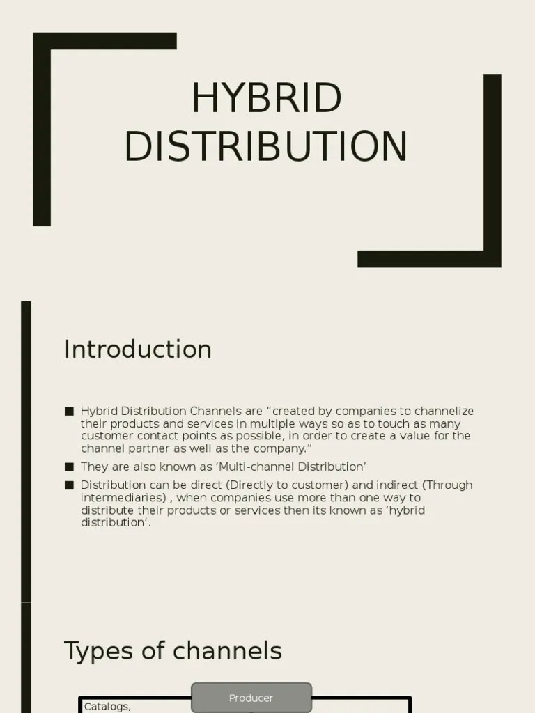 Hybrid Distribution Model Distribution (Business) Retail