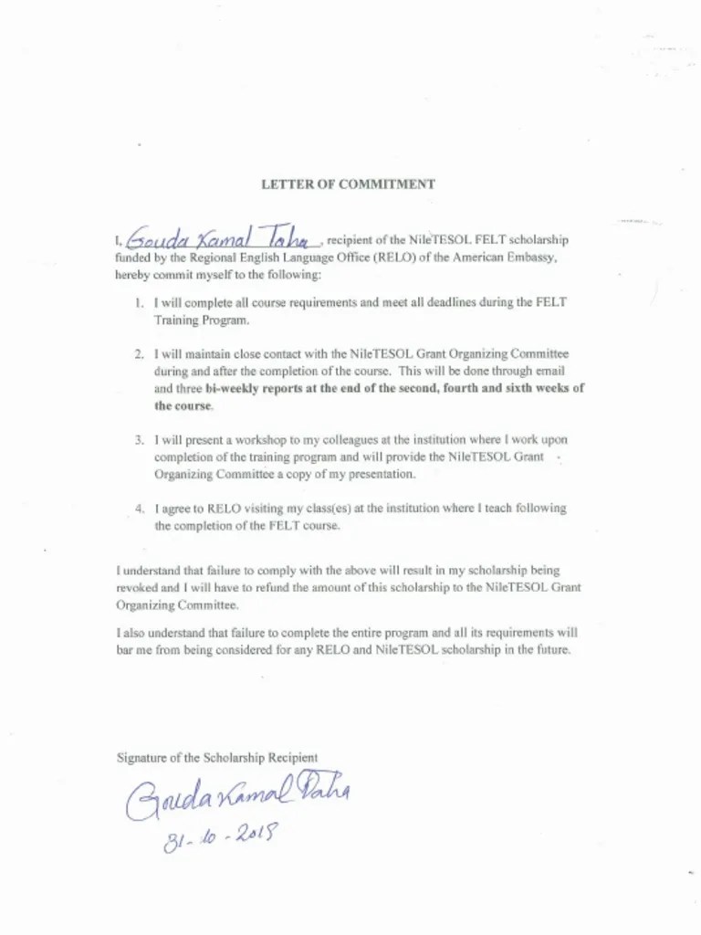 How To Write A Letter Of Commitment Allsop Author