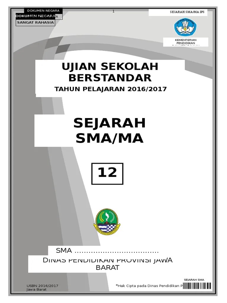 Contoh Soal Usbn Sejarah Indonesia Sma 2018
