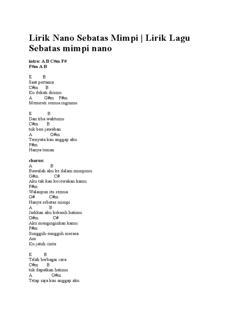 Chord Gitar Sebatas Mimpi Chord Walls