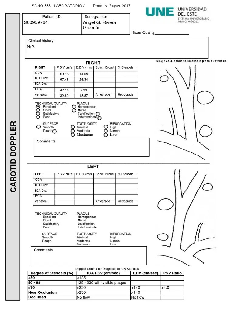 Sono 336 CarotidWorksheet PDF Anthropometry Medical Physics