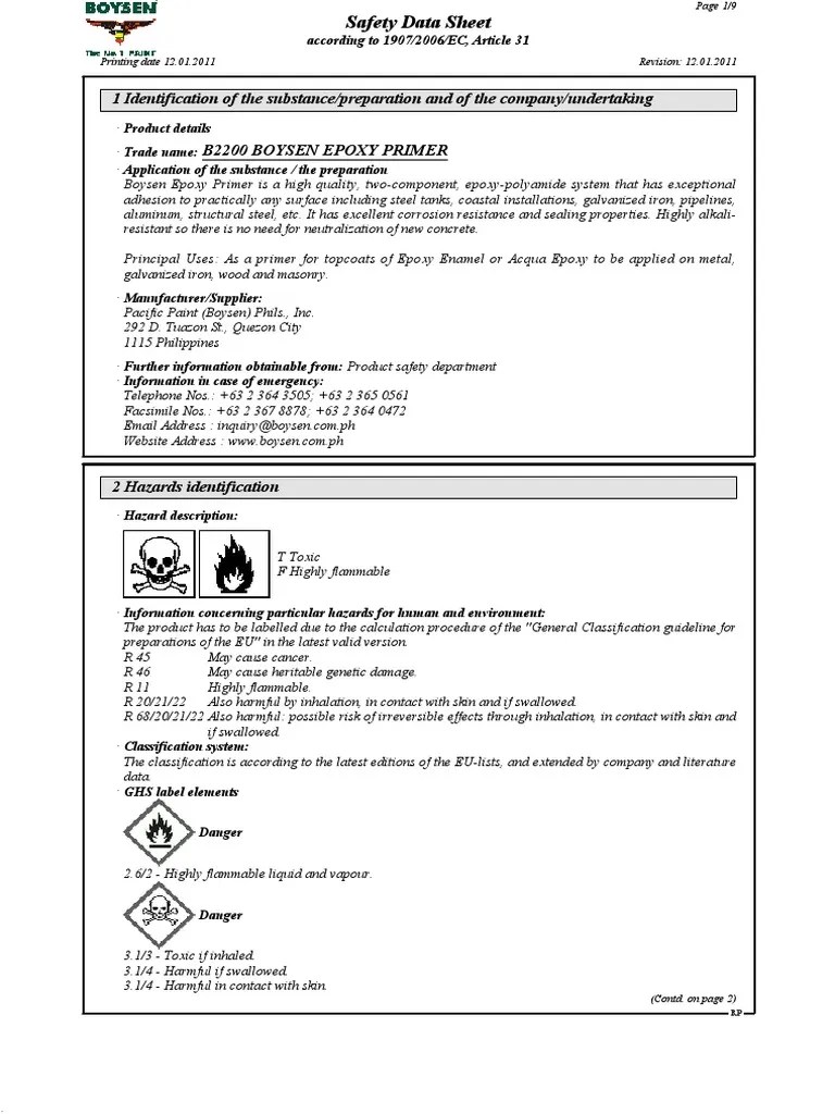 B2200 Boysen Epoxy Primer PDF