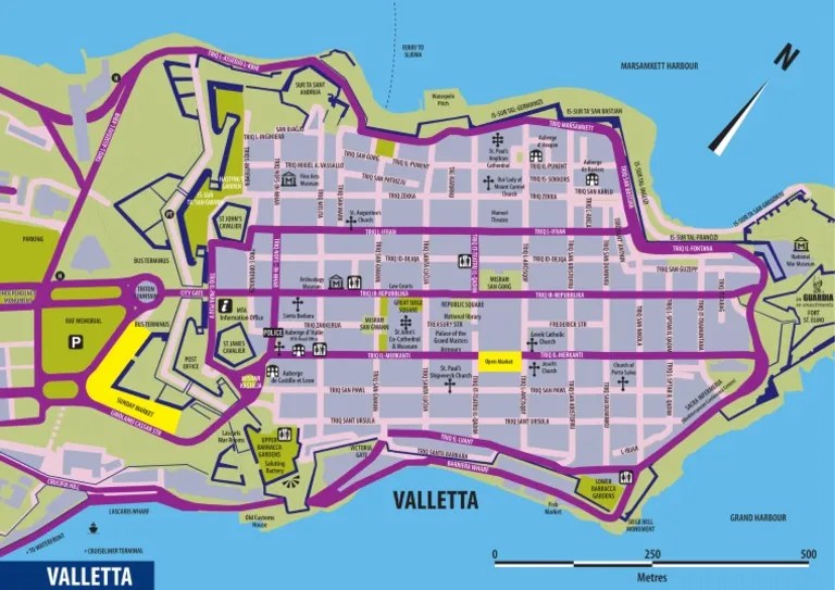 Where Is Valletta Malta On A Map Map of Malta's Capital City Valletta PDF Tourism Service Industries