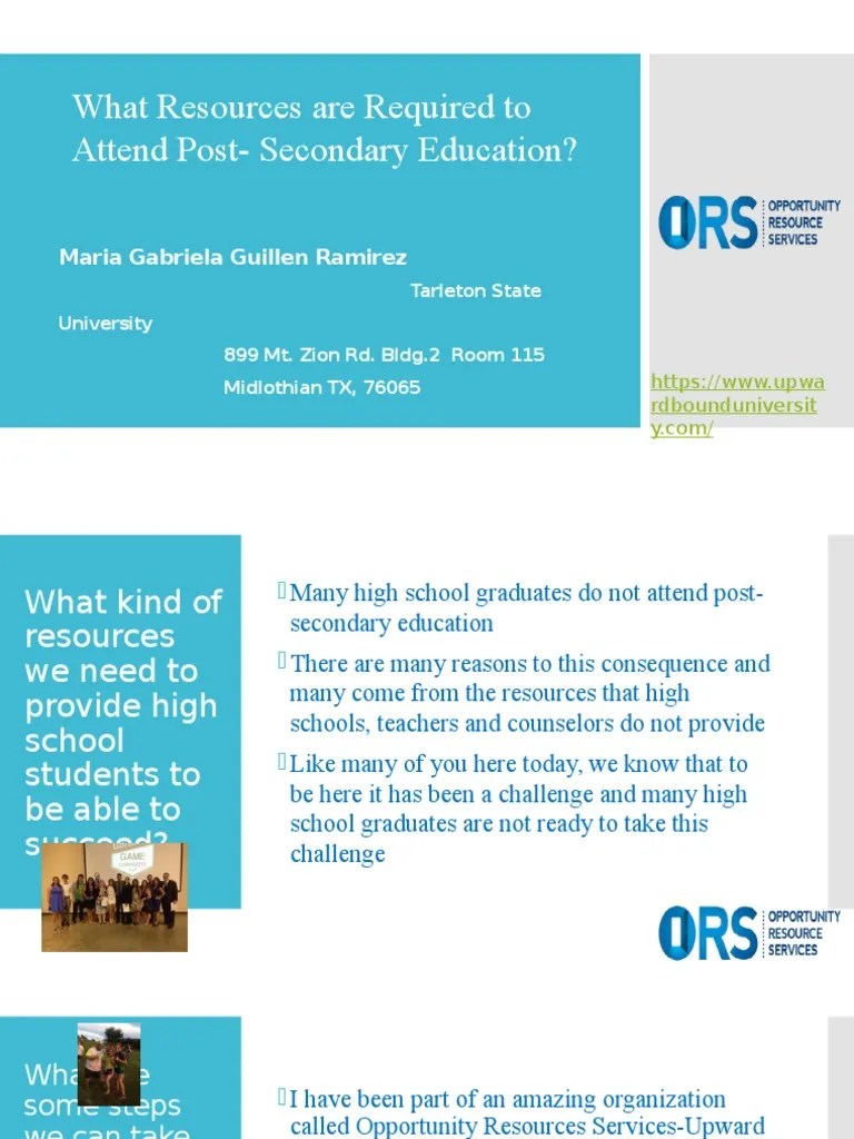 ale Secondary School Higher Education