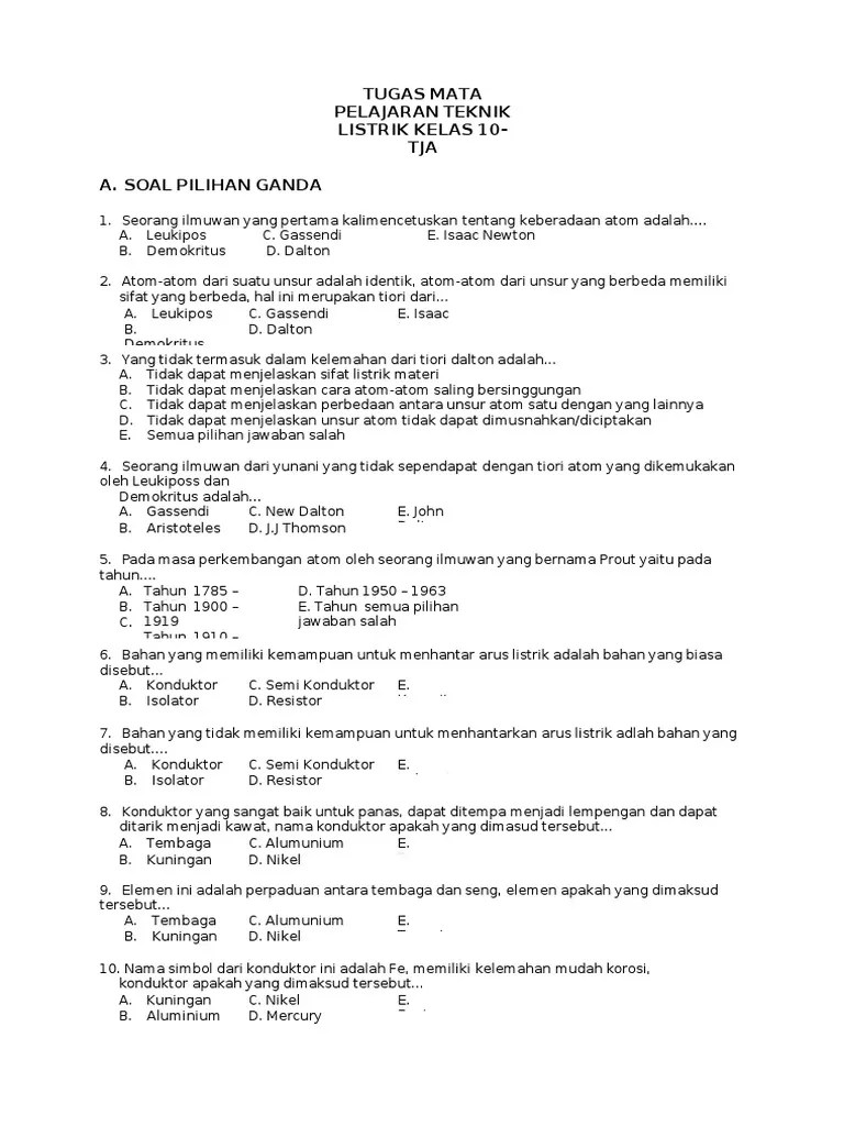 1 Soal Teknik Listrik Web | PDF