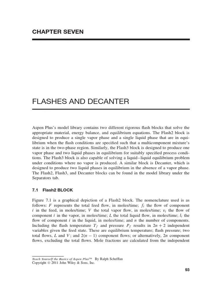 Flash and Decanter Aspen Plus PDF Phase (Matter) Vapor
