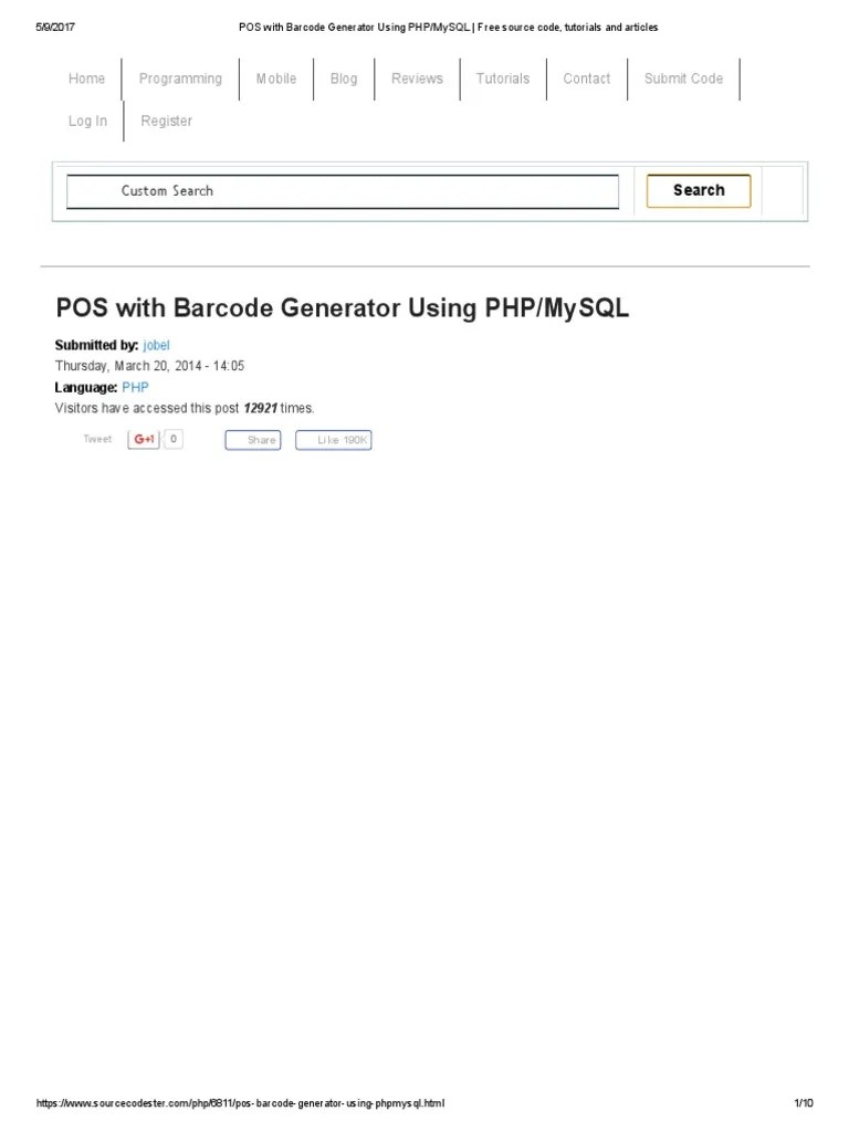 POS With Barcode Generator Using PHP_MySQL _ Free Source Code