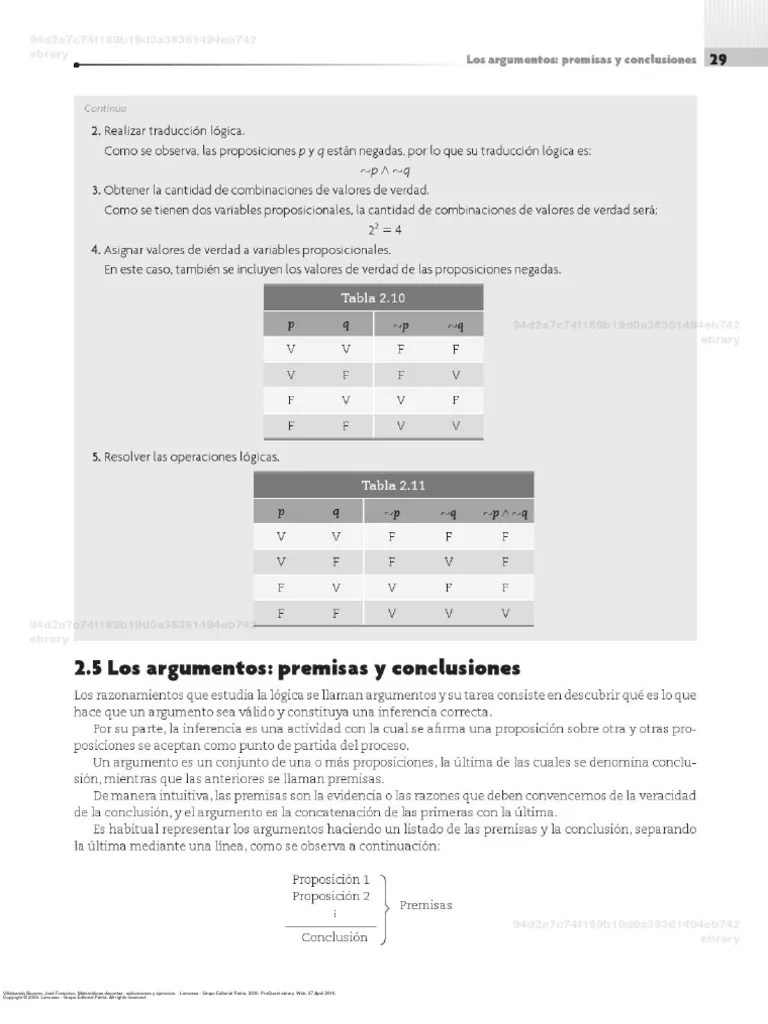 Tablas de Verdad y Reglas de Inferencia