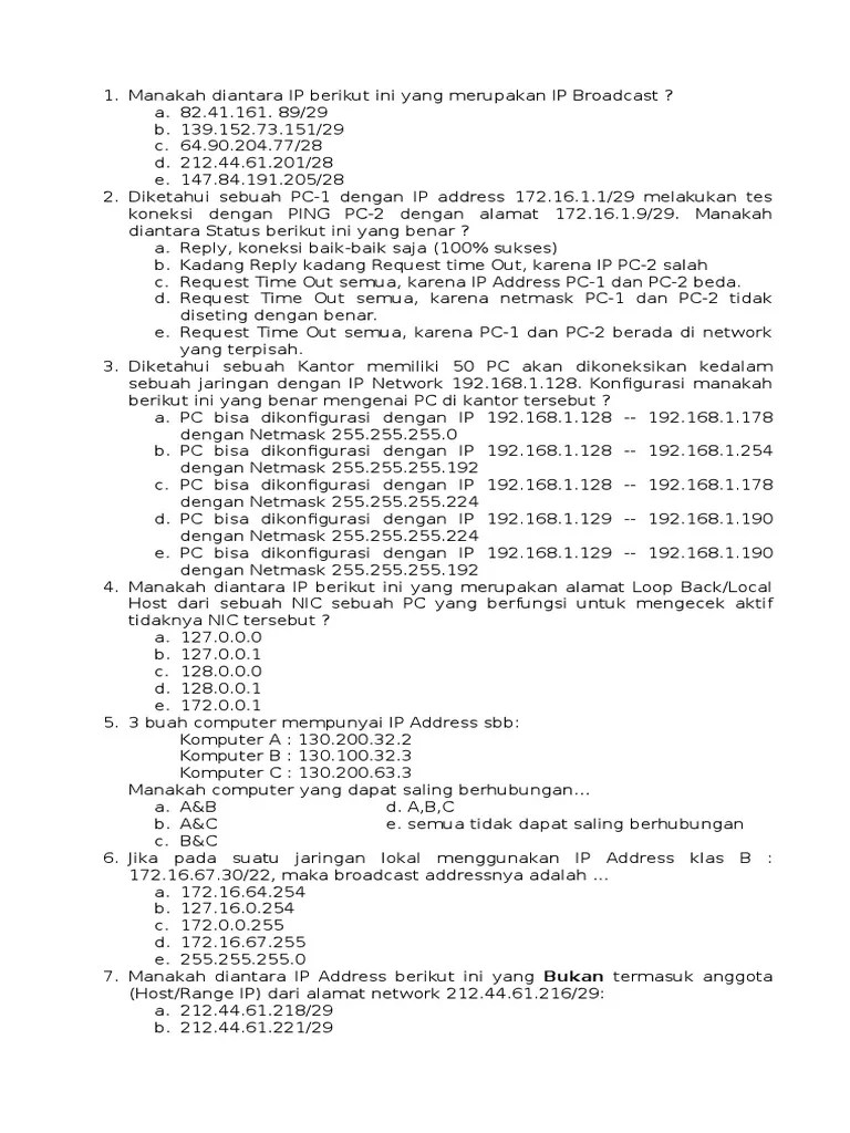 Contoh Soal Ip Address Dan Ilmu Sosial