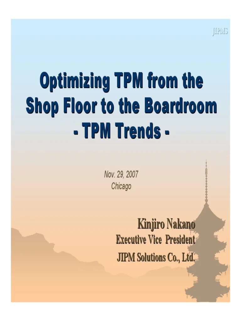 TPM Trend Lean Manufacturing Self Actualization