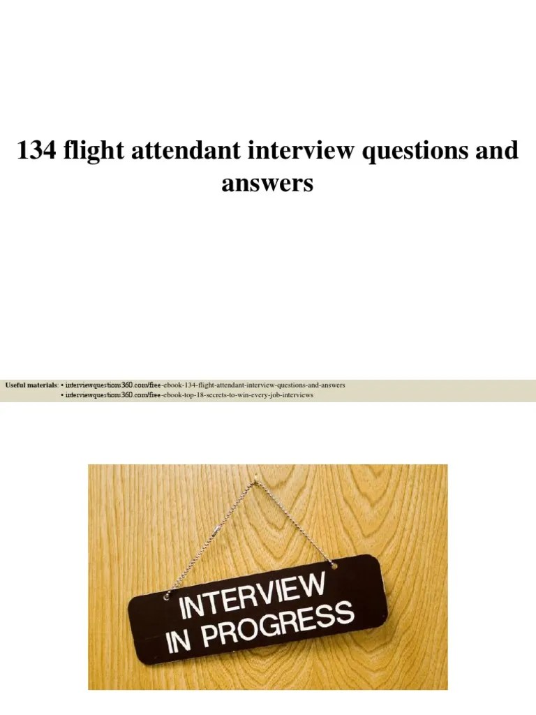 134 Flight Attendant Interview Questions PDF PDF Flight Attendant