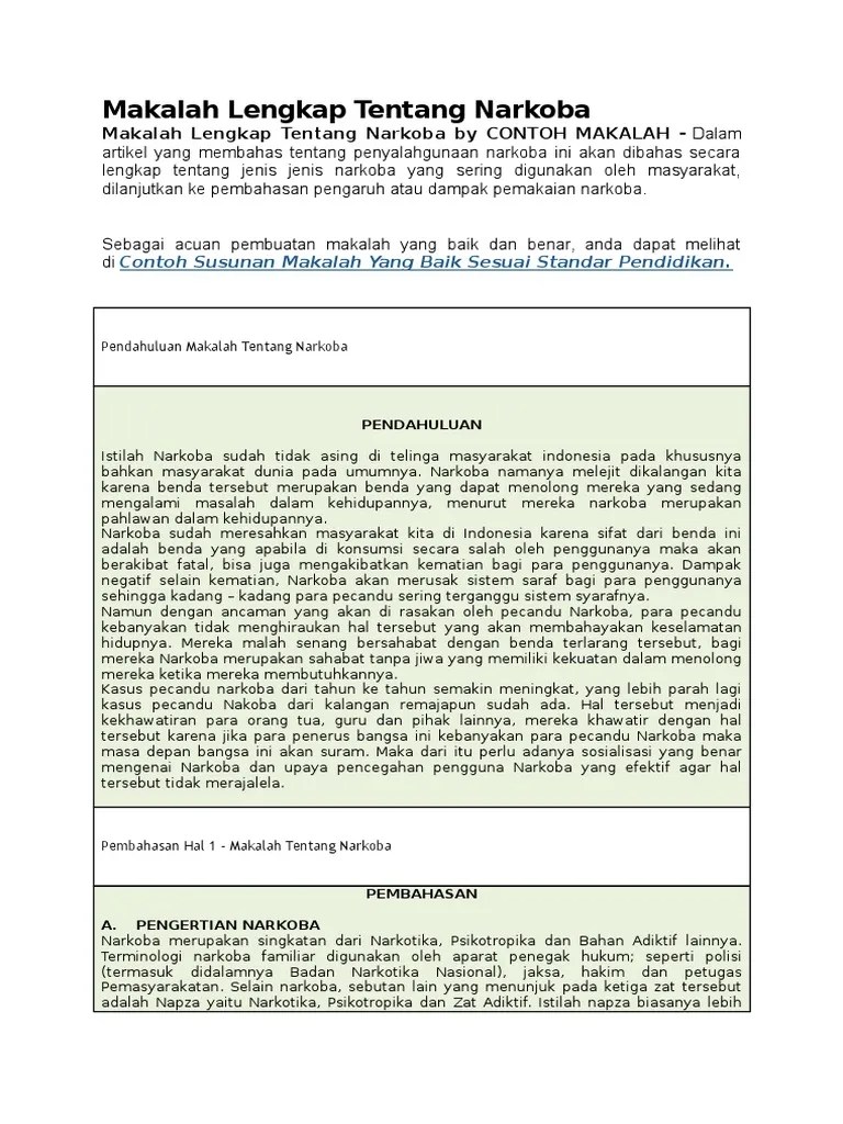 Makalah Narkoba Lengkap - BuatMakalah