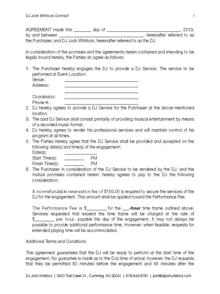 SampleDJContractPDFFormat.pdf Fee Guarantee