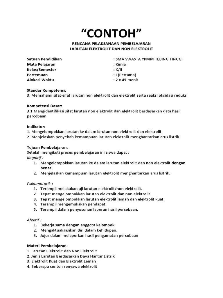 Laporan Hasil Pengamatan Larutan Elektrolit Dan Non Elektrolit - Seputar  Laporan
